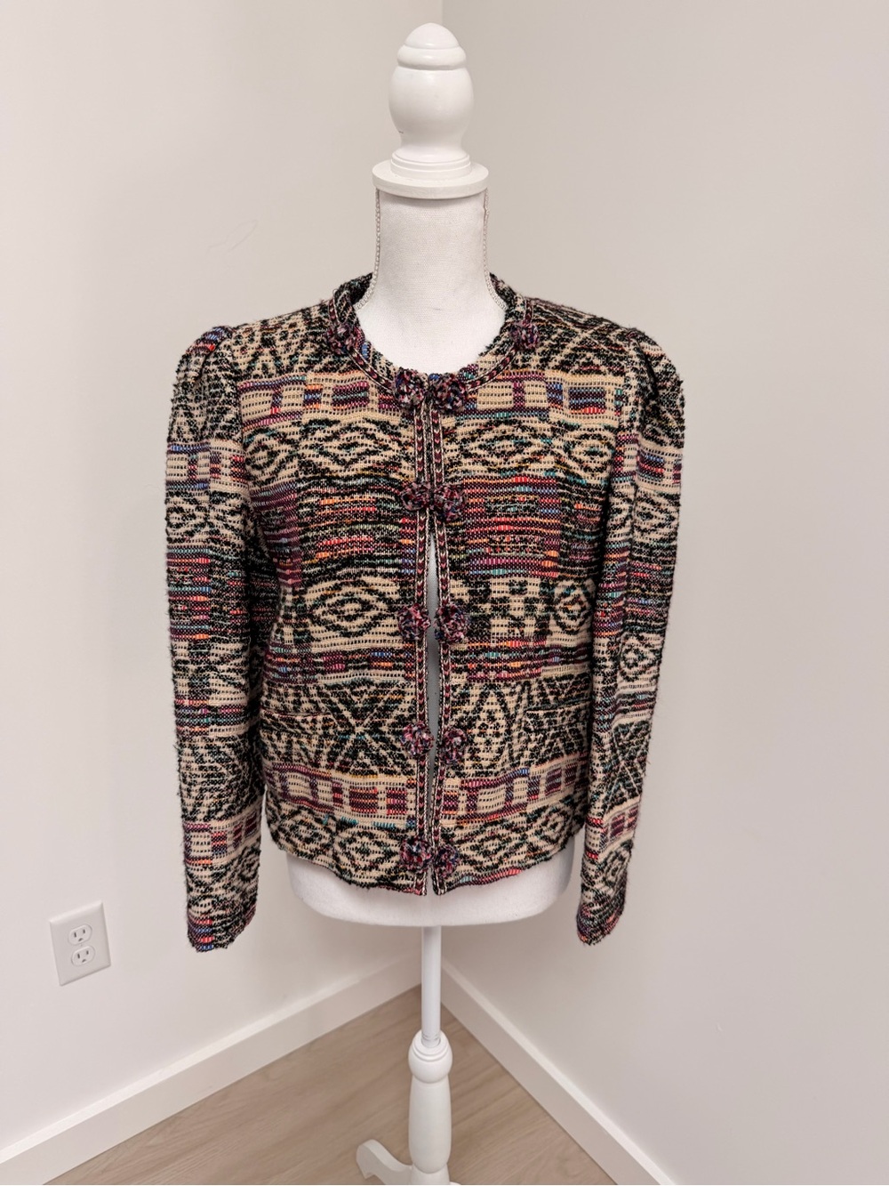 NWT Zara Jacquard Wool Jacket Size M